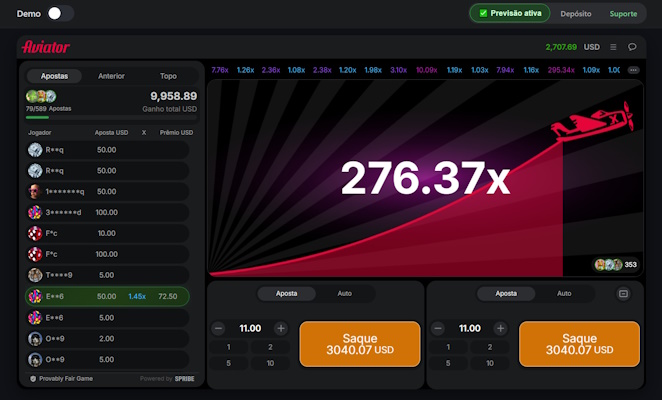 Interface do Aviator — avião em voo com multiplicador